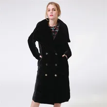 Фотография Woman Winter Large Size Long Down Jackets And Coats 2017 Thick Turn-Down Collar Wide-Waist Long Trench Coats Winter For Women
