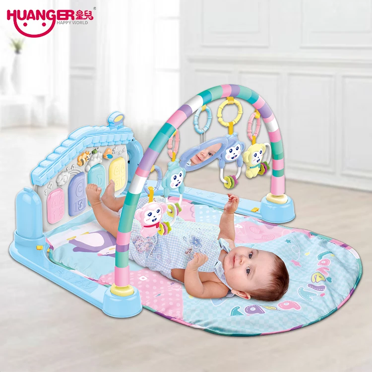 Baby Game Pad Music Activity Gym Game Blanket Crawling Mat Education Blanket Activity Fitness Toy Kick Piano Light Sound Baby Rainbow Color 1 Set