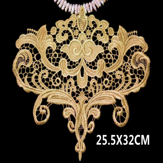 

Manual Accessories Gold Thread Embroidery Applique The Single Luxury Buiter Buiter Gold Neckties Heavy Industry Embroidery Patch