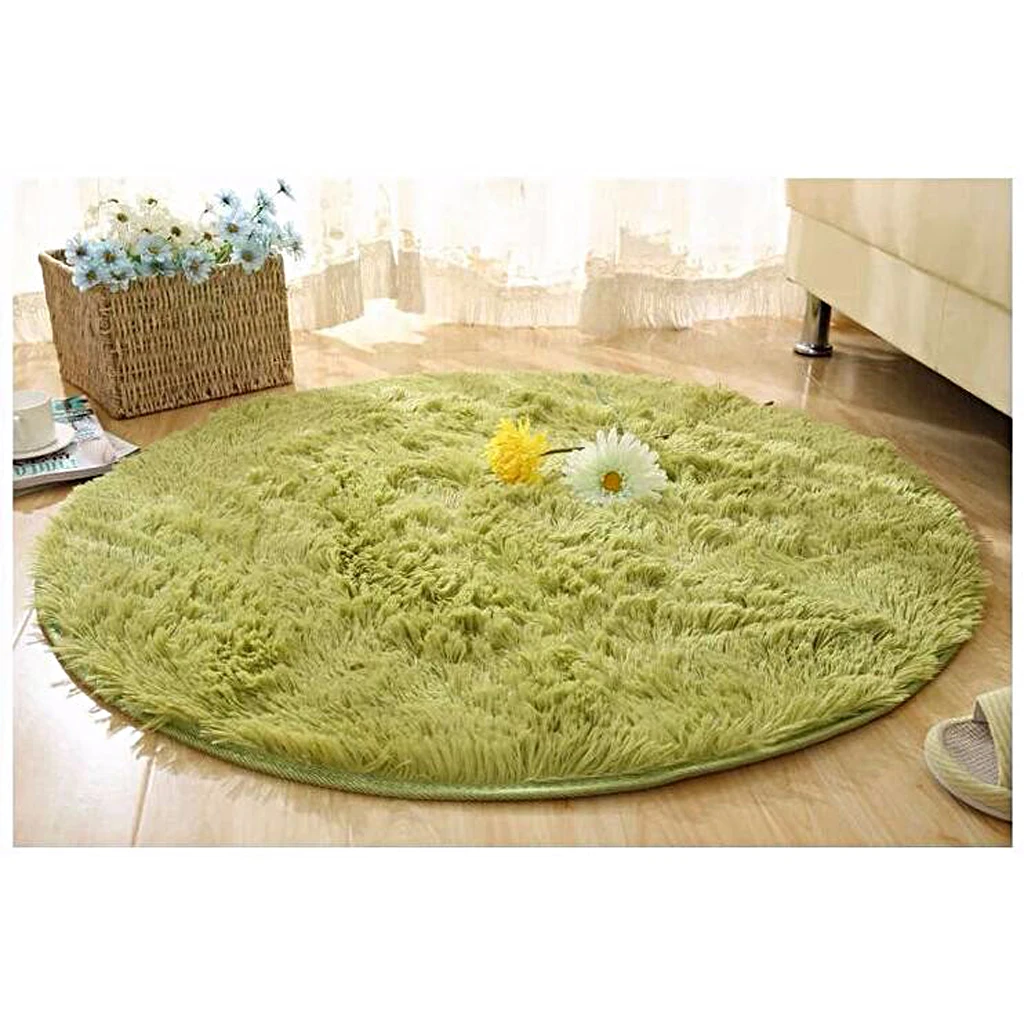 

80cm Fluffy Anti-Skid Shaggy Area Rug Bedroom Carpet Floor Mat Grass Green