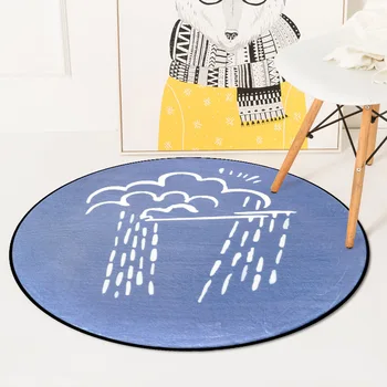

Simple cartoon weather sun/moon/cloud velvet rug mat carpet round pad computer chair mat 60x60/80x80/100x100cm