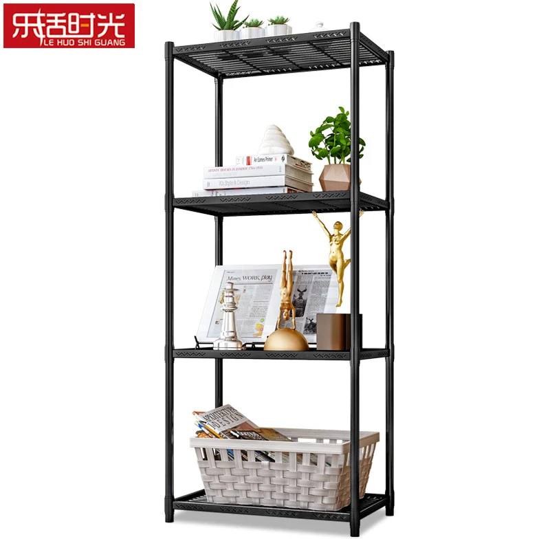 

5 Tiers Wire Storage Rack Metal Kitchen Heavy Duty Rack Living Room Sundries Shelf Bookshelf Adjustable Oragnizer for Home