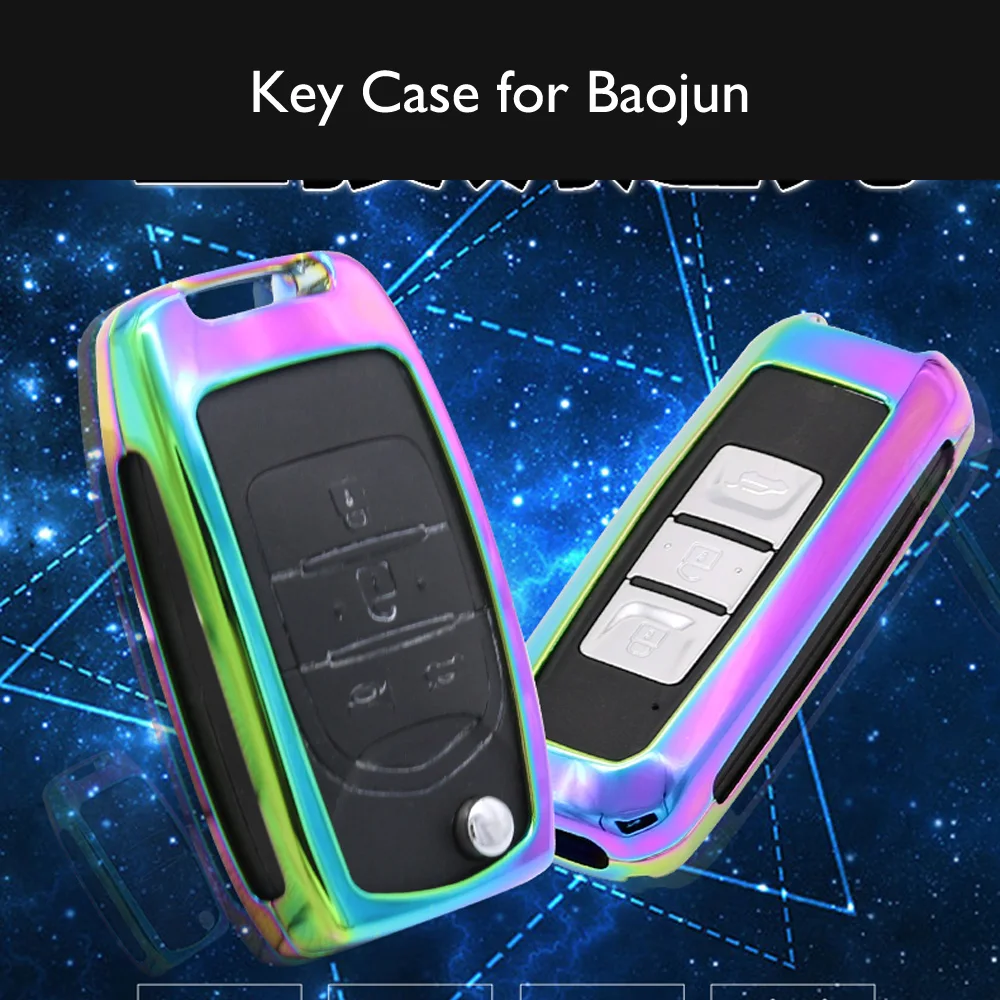 

Zinc Alloy Key Case Remote Fob Shell chain Protector Holder for Wuling Hongguang S Baojun 730 510 560 610 630 Car Cover