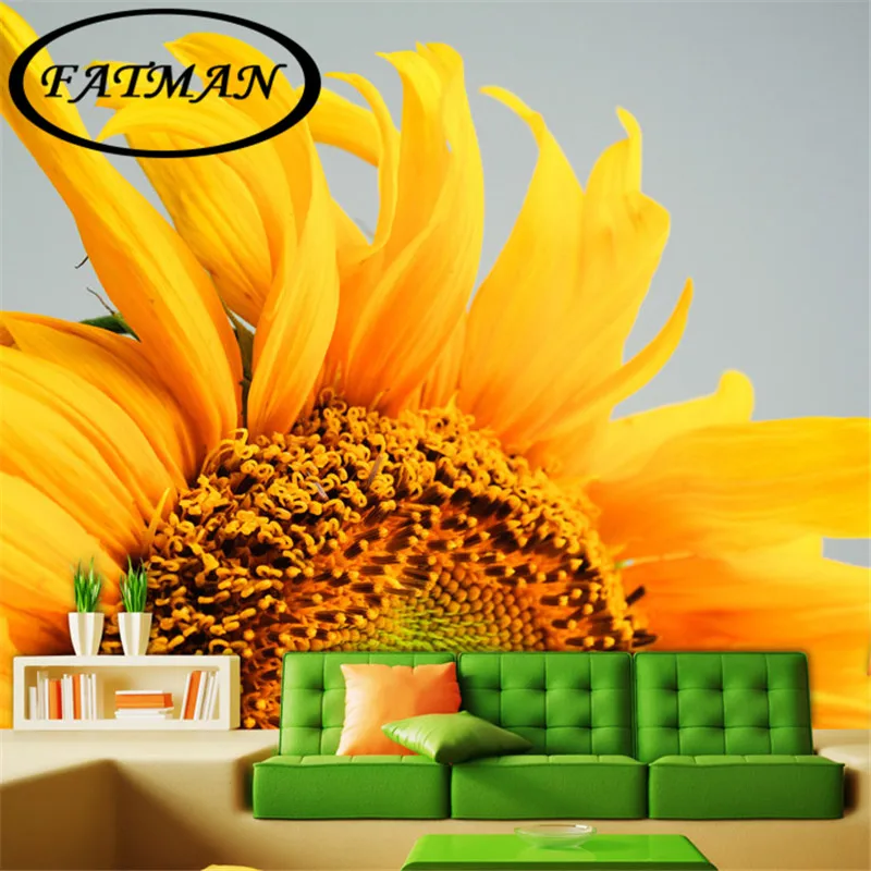 

Custom photo wallpaper realistic sunflower wallpaper mural living room restaurant hotel sofa backdrop mural wallpaper