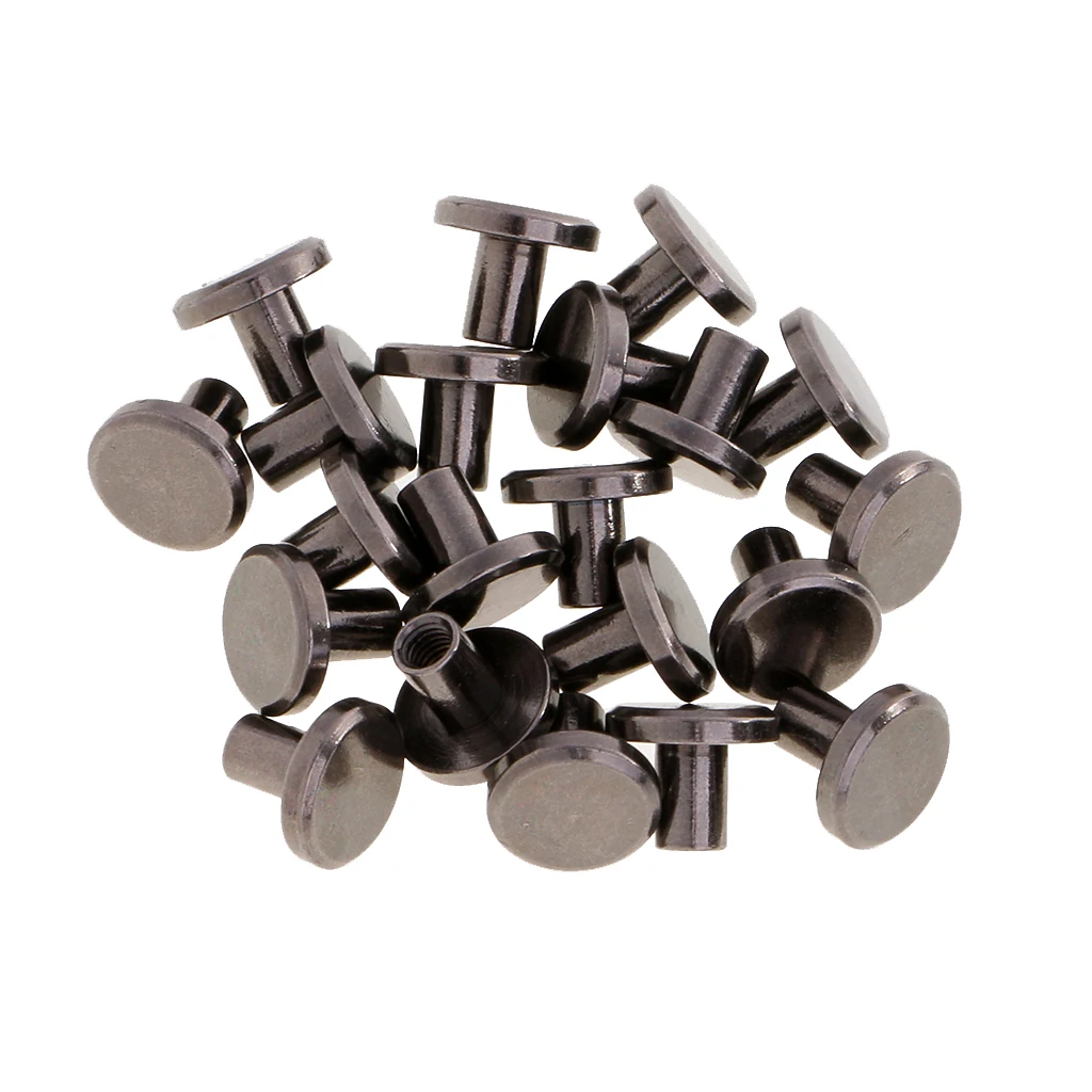 20 Sets Round Head Stud Screw Leather Craft Accessories Nail Rivet Button Decoration Grey Black