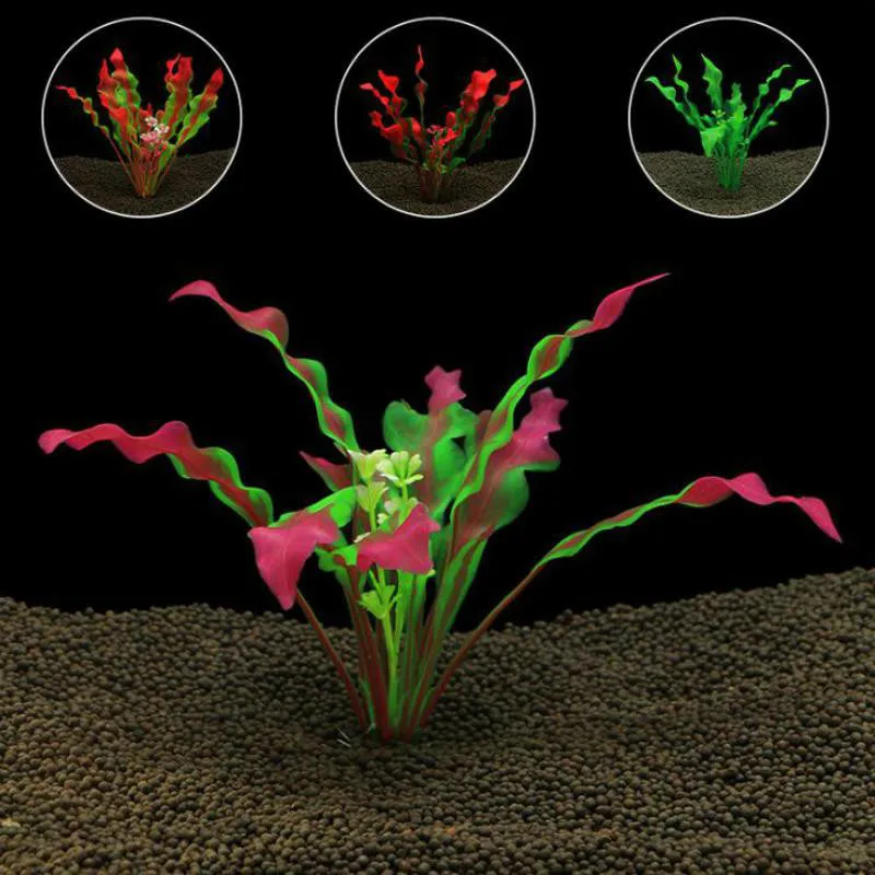 Новое пластиковое искусственное растение, украшение для аквариума, украшение для аквариума, декоративное водное растение, украшение для травы, 11 см-27 см, 12 видов стилей на выбор