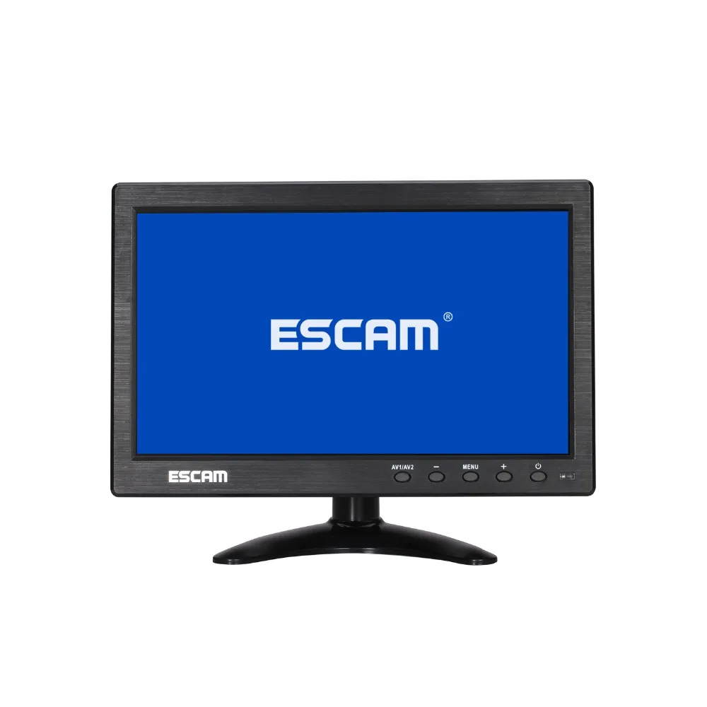 ESCAM 10 Inch IPS LCD Monitor AV/VGA/HDMI/BNC Input For Security Camera