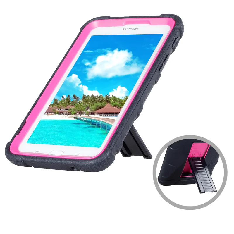 Для Samsung Galaxy Tab E 7 SM-T111 SMT110 SMT113 7,0 дюймов Чехол, трехслойный Броня прочный защитный чехол гибридный защитный с выдвижной ножкой чехол