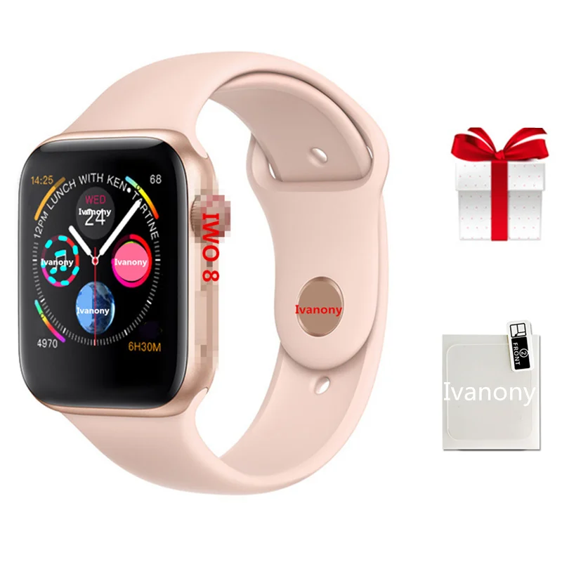 

Iwo 8+Screen Film/set smart watch iwo 8 1:1MTK2502C IWO8 Smartwatch Wireless Charge 44MM Series 4 For Iphone 6 7 8 X For Huawei