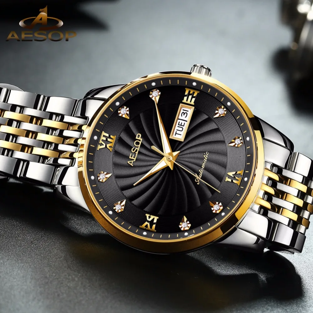 Ultra Thin Watch Men Automatic Mechanical Minimalist wristwatch mens