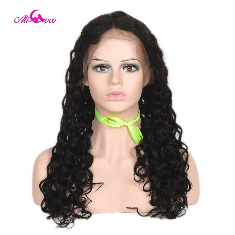 Али Коко 13x4 Синтетические волосы на кружеве парики из натуральных волос на кружевной бразильская холодная завивка волос парик