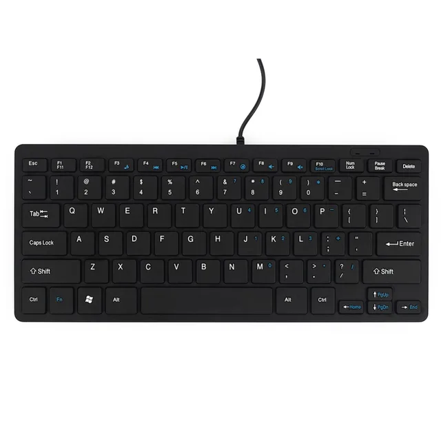 Ultra Tipis Kabel Bisu Keyboard 78 Kunci Desain Ergonomis