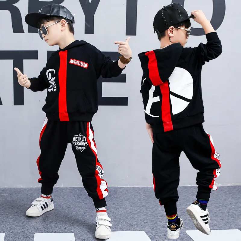 New autumn two piece 6 boy sweater long sleeve + pants 3-12 year old primary school sportswear boys clothing 2 set |
