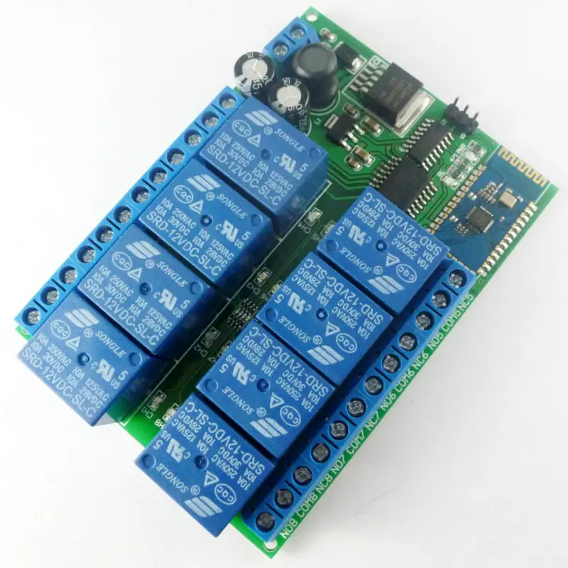 Placa do Interruptor do Controle do Telefone do Andróide Módulo do Relé Bluetooth-compatível Canais 12v dc