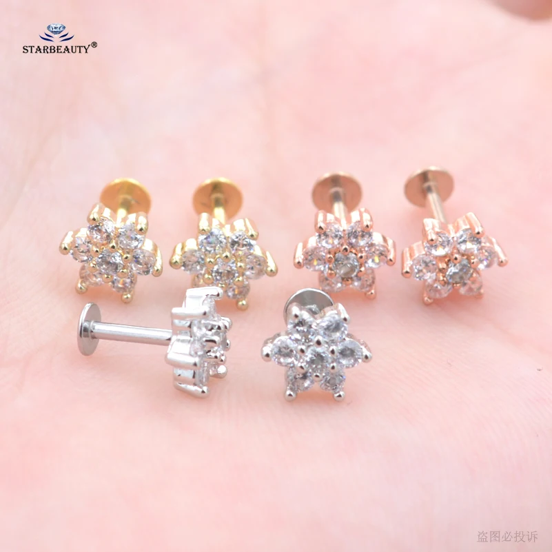 2 pcs/lot 16G Star Helix Cartilage Earrings Stud Ear Lip Piercing Oreja Clear Gem Paved Tragus Piercing Earring Pircing Jewelry - Image 5