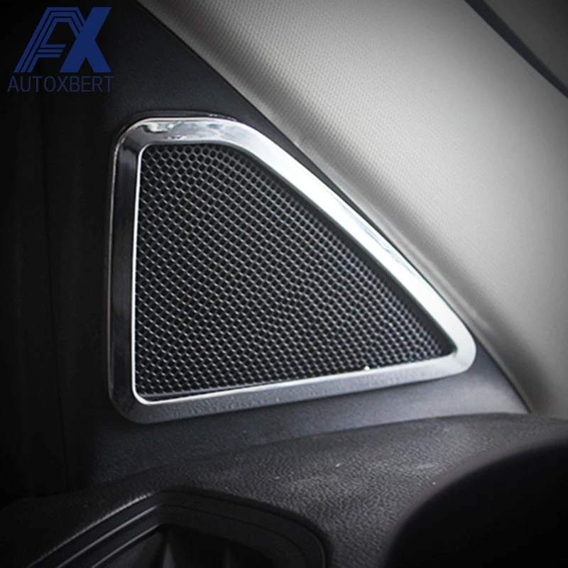 

AX CHROME A PILLAR DOOR STEREO SPEAKER COVER TRIM BEZEL GARNISH COLLAR SURROUND FOR FORD ESCAPE KUGA 2013 - 2015 2016 2017 2018