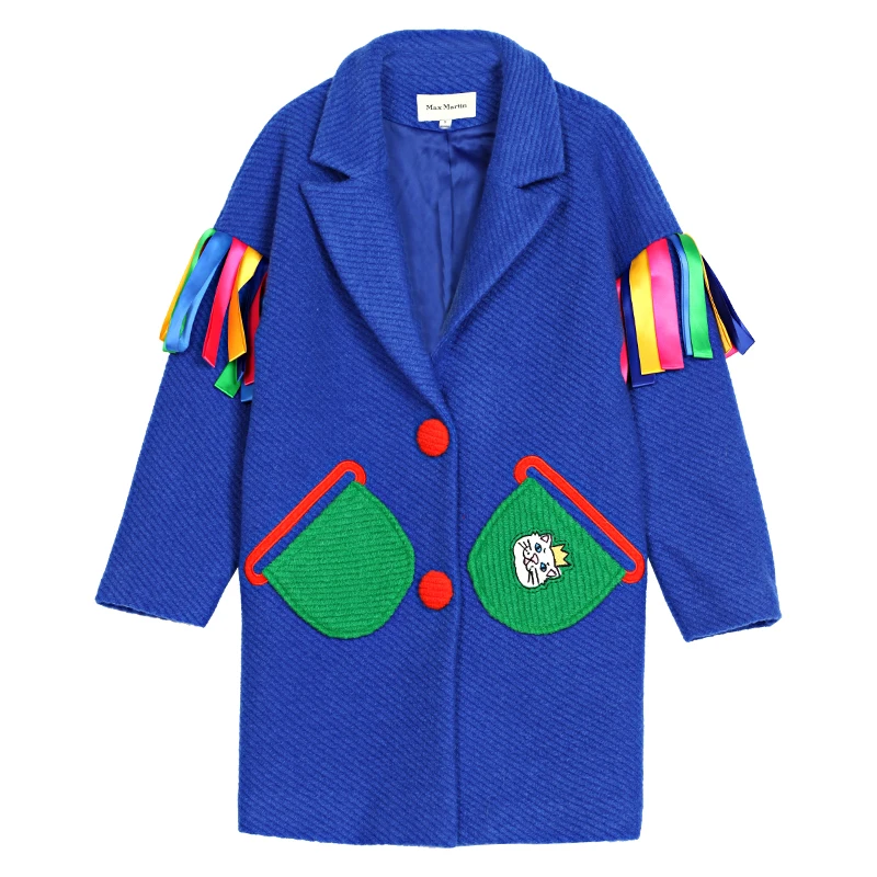 2018 Winter new arrival patch designs tassel wool coats women fashion outwear embroidery spliced long coats 2018 Winter new arrival patch designs tassel wool coats women fashion outwear embroidery spliced long coats