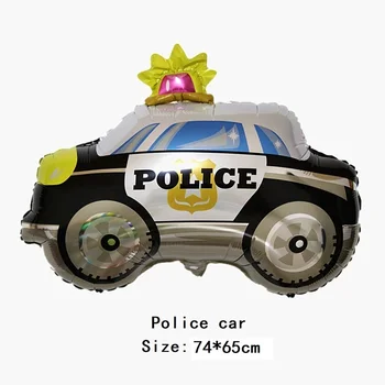 

Cartoon policeman car foil balloon holiday school bus Ambulance balloons hero kids gift Birthday Party Children's Day decoration