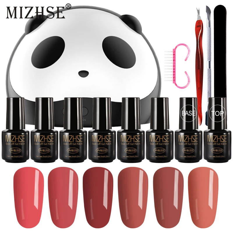 MIZHSE набор для акриловых ногтей Маникюрные наборы для гелевых ногтей с УФ светодиодный лампой электрическая дрель для ногтей Инструменты геллак набор лака для ногтей