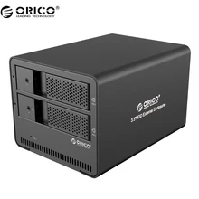 ORICO 9528U3 Aluminum Tool Free 2 bay 3.5″ SATA to USB 3.0 External Hard Drive Enclosure Support 2x 6TB Drive -Black