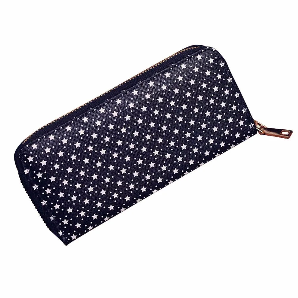 

Women Long Purse Wallet Fashion Stars Pattern Zipper Coin Purse Wallet Card Holder Artificial Leather Handbag Femme Portefeuille