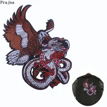 Prajna Орел панк вышитые железные нашивки для одежды китайский дракон Байкер нашивки для жилета на заказ байкер рок джинсы наклейки