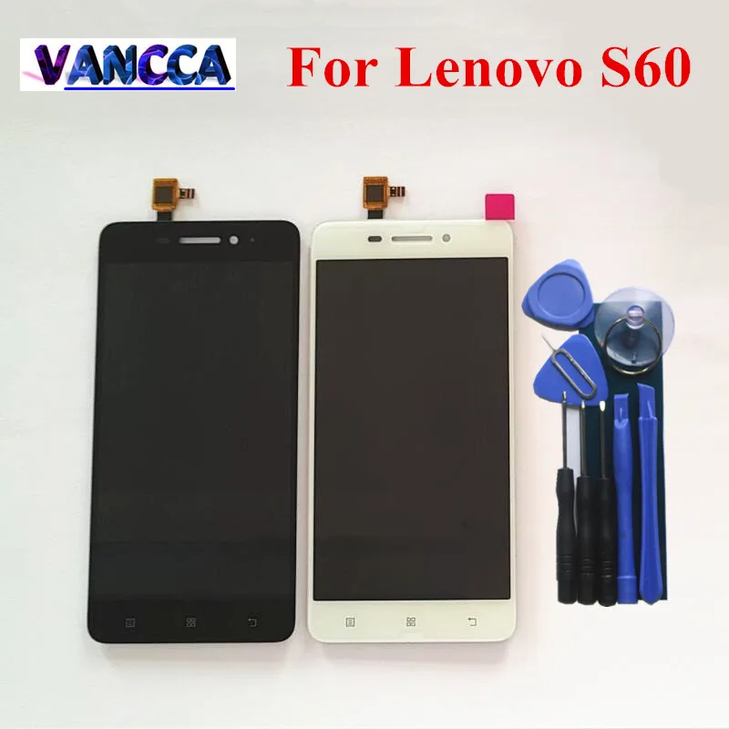 

High Quality New Touch Screen Digitizer + LCD Display Replacement For Lenovo S60 S60W Cell Phone 5.0" Black White 1280*720