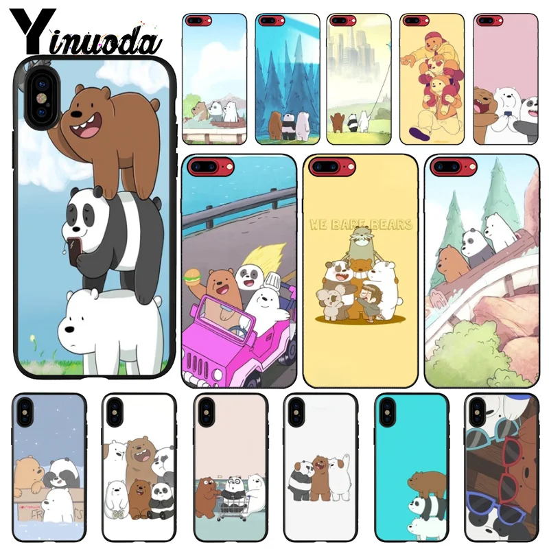 

Yinuoda We Naked Ice Bear Panda Black Soft Shell Phone Cover for iPhone 7 7plus 5 5Sx 6 8 8Plus X XS MAX XR case