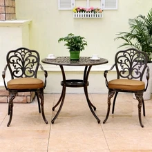 balcony furniture Cast aluminum leisure garden table and chair combination Outdoor tables and chairs creative wicker chair ourdoor rattan desk table chairs balcony outdoor furniture combination leisure chairs coffee table set