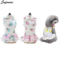 Sqinans 1 шт. милый конус с принтом собаки юбка на подтяжках одежда для маленькой собаки летний наряд для щенка хлопковая одежда для животных
