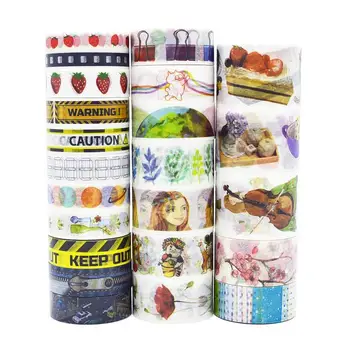 

23 Designs (Accept Select ) Width10mm~35mm Flower Pattern Japanese Washi Decorative Adhesive DIY Masking Paper Tape Sticker