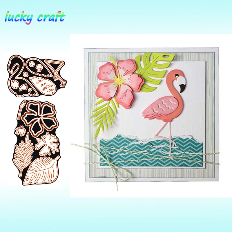 

Luck YCraft Ostrich Crane and flower Metal Cutting Dies for DIY Scrapbooking Embossing Paper Cards Making Crafts Dies Cut 2019
