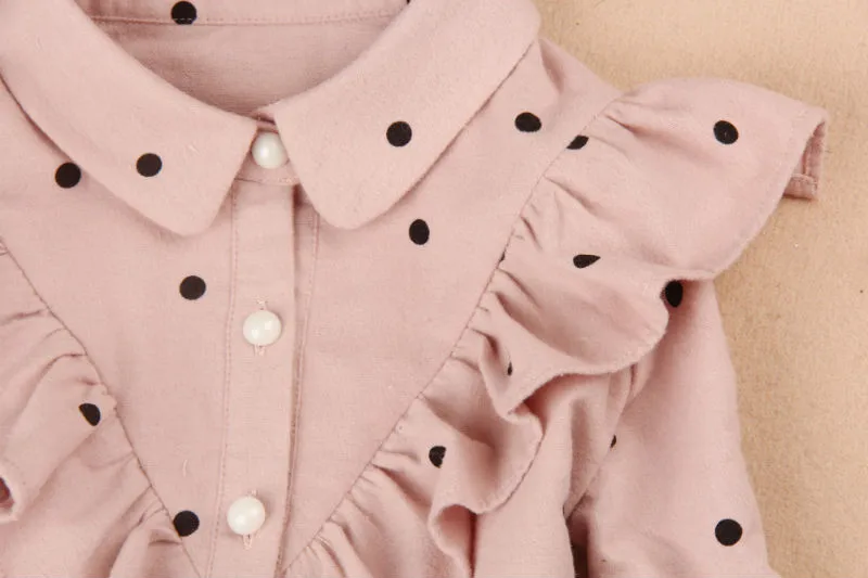 Осенние Топы и блузки для девочек детская одежда для детей школьная блузка с оборками для девочек хлопковая детская Shirt2-16Y с цветочным принтом
