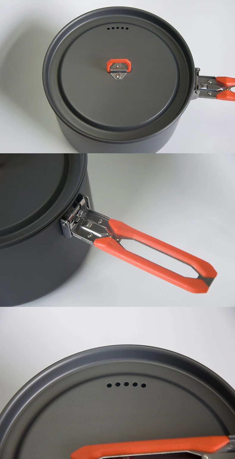 Огонь Клен Кемпинг горшок с крышкой 2.5L складной алюминиевый сплав посуда для пикника Открытый кастрюли