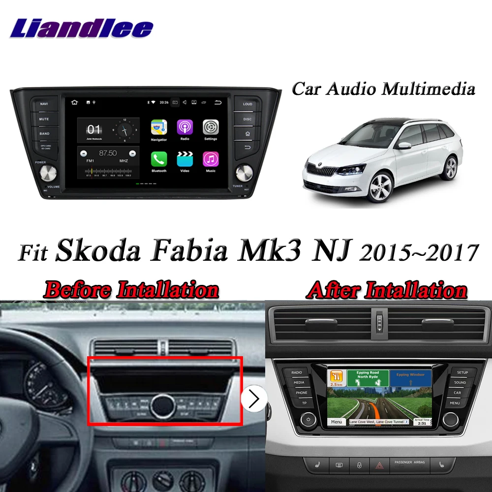Best Liandlee Car Android System For Skoda Fabia Mk3 NJ Radio CD DVD Player GPS Navi MAP Navigation HD Wifi FM BT Screen Multimedia 10