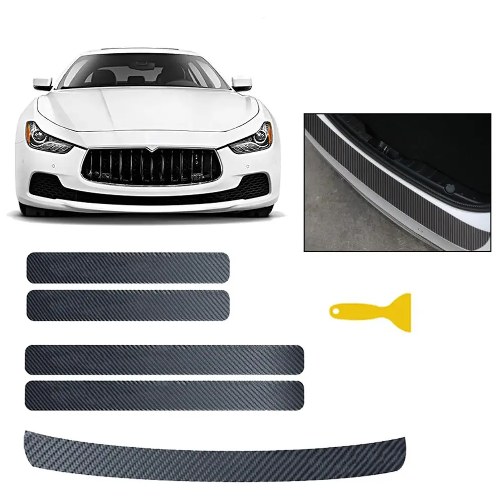 

4PCS Car Threshold Sticker Anti kick Stickers Anti Scratch Carbon Fiber Sticker for Trunk Car Auto Door Sticker Car Accessories
