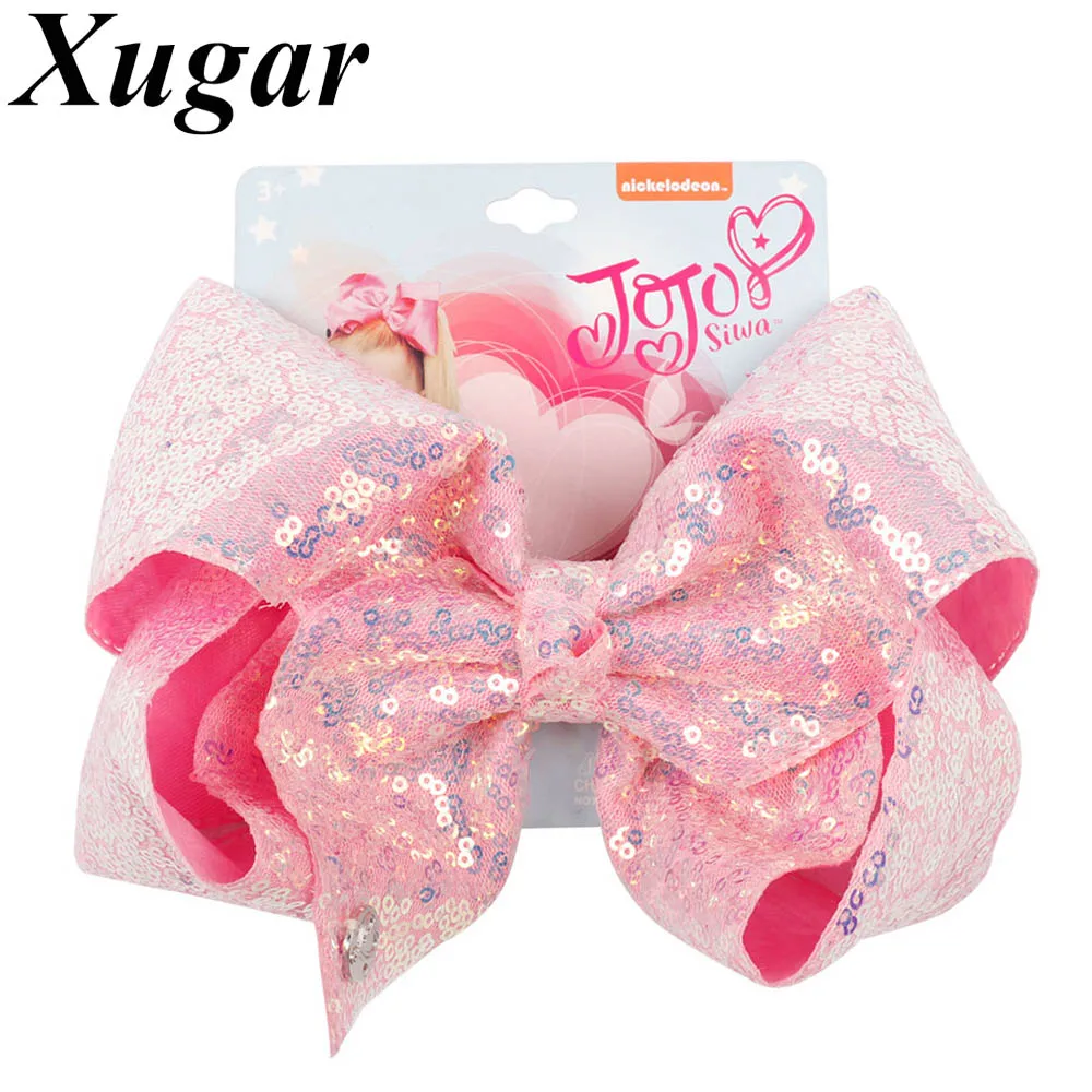 Xugar аксессуары для волос 8 &quotJojo Siwa Блестки заколки девочек ручной работы банты