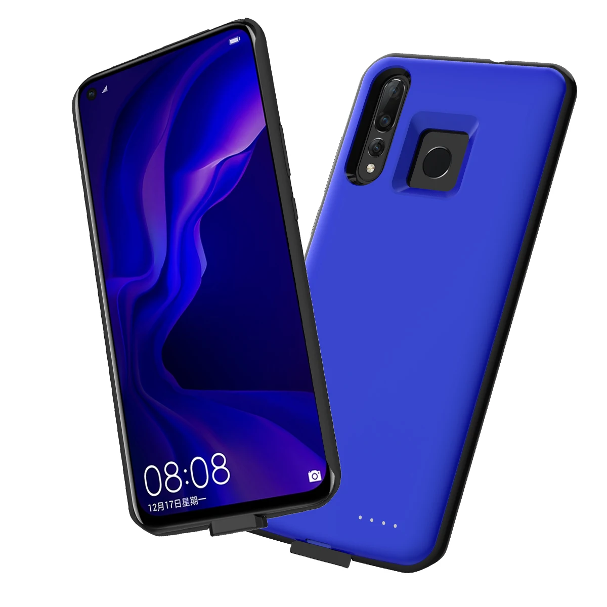 Для huawei Nova 4 зарядное устройство чехол 5000 мАч Extenal запасные аккумуляторы для телефонов Чехол для телефона для huawei Nova 4 батарея резервного копирования Мощность крышка - Цвет: Синий