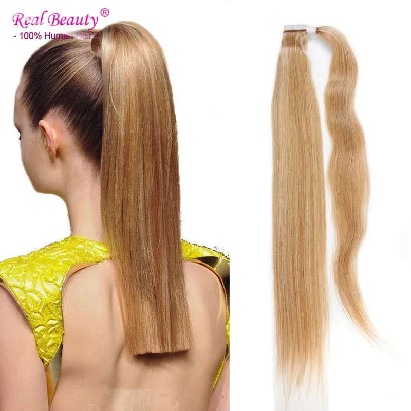 

Remy Human Hair Ponytail Extensions Pure Color Straight Human Hair Ponytail Hairpieces Clip in Human Hair Drawstring Ponytail