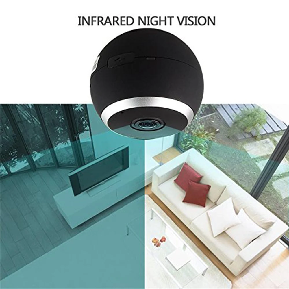 Панорамная 3D HD Wi Fi камера ночного видения 360 градусный Full View объектив рыбий глаз и