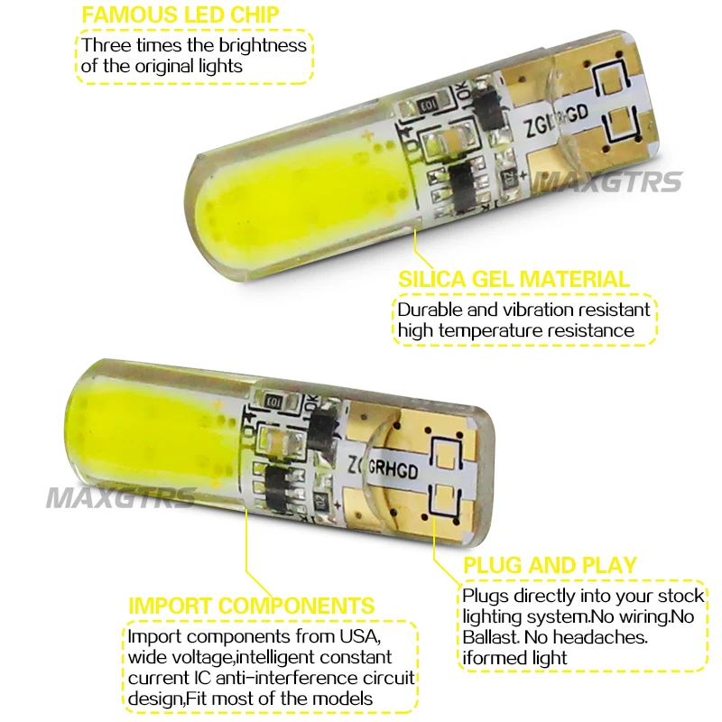 5x T10 с тактовой мерцающей 168 194 W5W 12 Led COB T10 светодиодный Прочный блеск+ Авто стробоскоп вспышка два режима Управление автомобильные лампочки