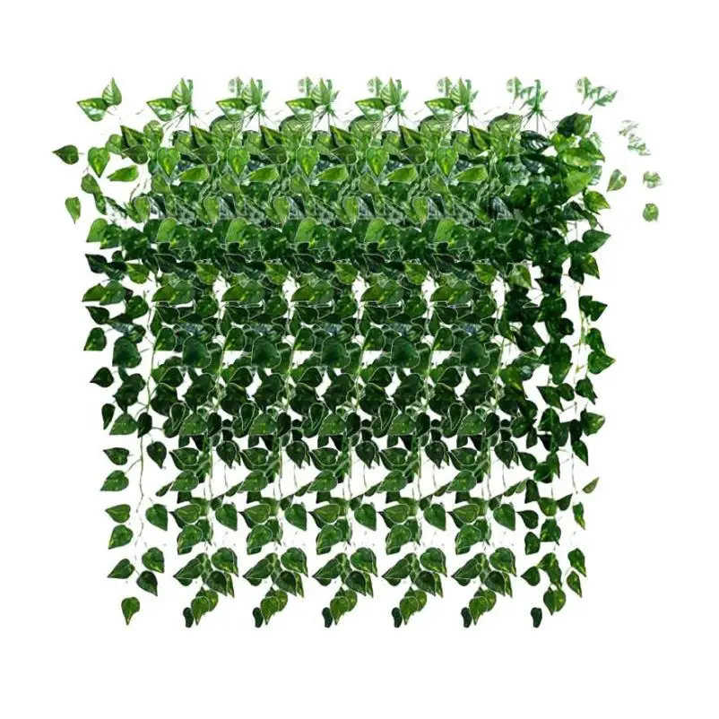 Дом LC искусственные растения 6 шт. ткань искусственная поддельная висячая лоза листья гирлянда домашний декор зеленый 18MAY23 Прямая поставка - Color: A
