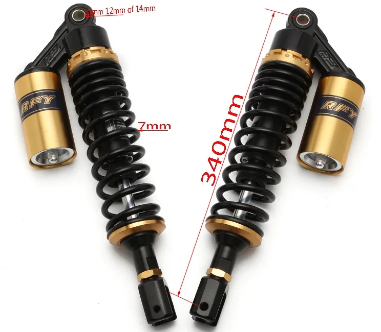 Универсальный 320 мм/340 мм/355 мм Воздушный амортизатор мотоцикла задняя подвеска для Yamaha мотора скутера ATV Quad черный и золотой