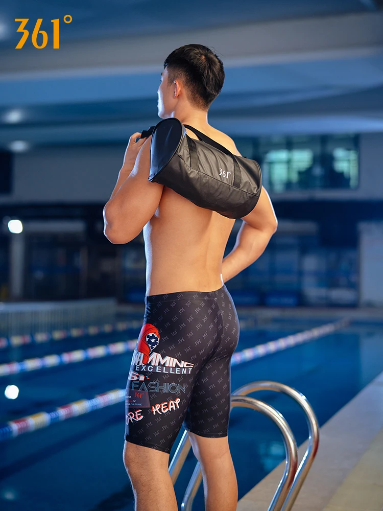 361 Mens High Quality Athletics Swim Trunks Sports Beachwear Quick Dry Pool Swimming Shorts Elastic Tight Board Shorts Plus Size