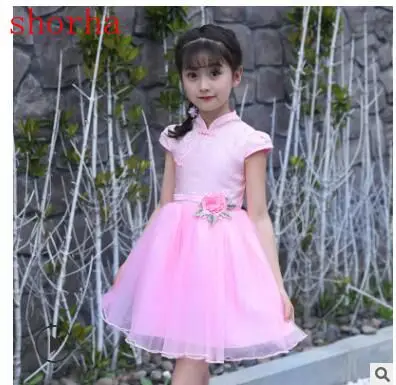Nuovo Ricamo Vendita Calda Neonate Fiore Paillettes Vestito Di Alta Qualità Festa Principessa Vestito Bambini Vestiti Per Bambini 2 Colori