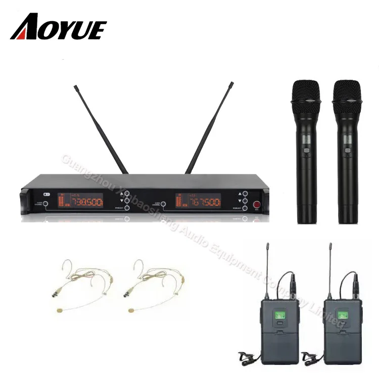 

UHF professional karaoke transmitter FM receiver wireless microphone system equipment
