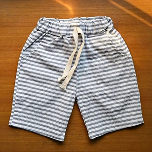 Горячая Распродажа, детские брюки, детские штаны для мальчиков, летние пляжные свободные шорты, хлопковые штаны в полоску - Цвет: qing