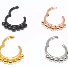 10 шт./лот Титан шарики бесшовные сегментное кольцо кликер из нержавеющей стали, триммер для носа/серьга для губы перегородка ухо диатом спирали кольца