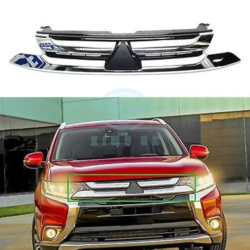 For MITSUBISHI OUTLANDER 2016 2018 Car Front Bumper Bars Hood Grille