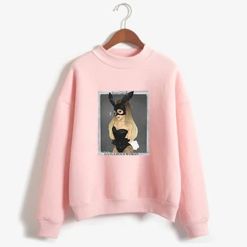 

Ariana Grande High Collar Sweatshirt Women/Men Casual Turtleneck Printed Oversize 2019 New HighStreet Sweatshirt